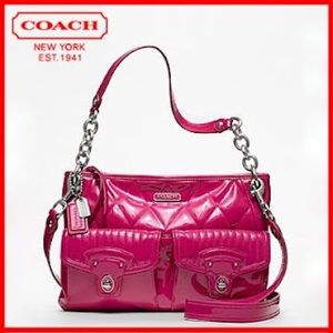 Coach Liquid Gloss Magenta Hippie Shoulder Bag